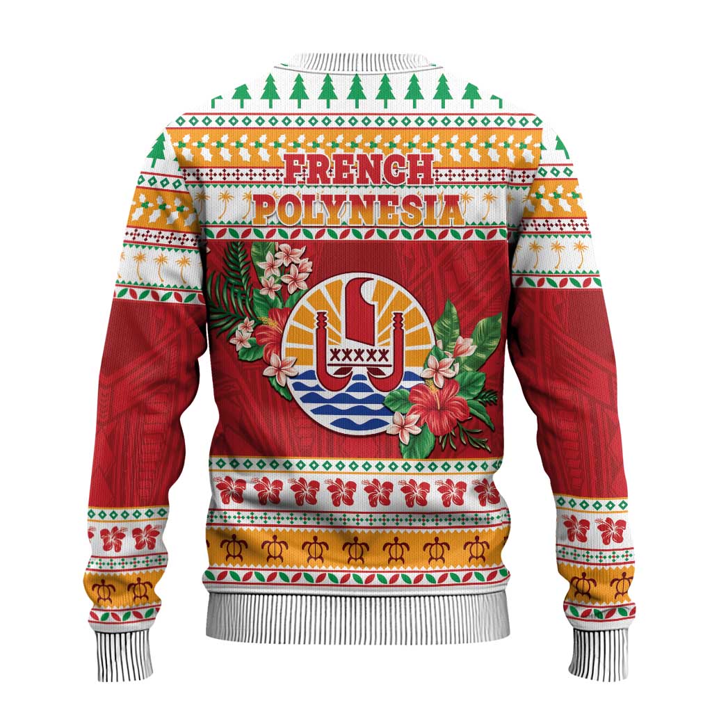 French Polynesia Christmas Ugly Christmas Sweater Coat Of Arms Merry Xmas
