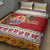 French Polynesia Christmas Quilt Bed Set Coat Of Arms Merry Xmas