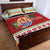 French Polynesia Christmas Quilt Bed Set Coat Of Arms Merry Xmas