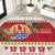 French Polynesia Christmas Round Carpet Coat Of Arms Merry Xmas