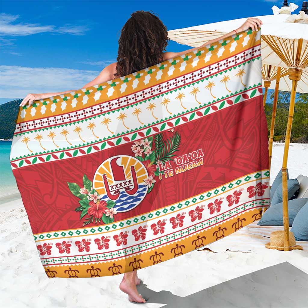 French Polynesia Christmas Sarong Coat Of Arms Merry Xmas