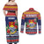 Kiribati Christmas Couples Matching Off Shoulder Maxi Dress and Long Sleeve Button Shirt Coat Of Arms Tekeraoi Te Kiritimati