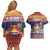 Kiribati Christmas Couples Matching Off Shoulder Short Dress and Hawaiian Shirt Coat Of Arms Tekeraoi Te Kiritimati