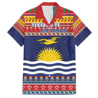Kiribati Christmas Family Matching Short Sleeve Bodycon Dress and Hawaiian Shirt Coat Of Arms Tekeraoi Te Kiritimati