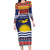 Kiribati Christmas Long Sleeve Bodycon Dress Coat Of Arms Tekeraoi Te Kiritimati