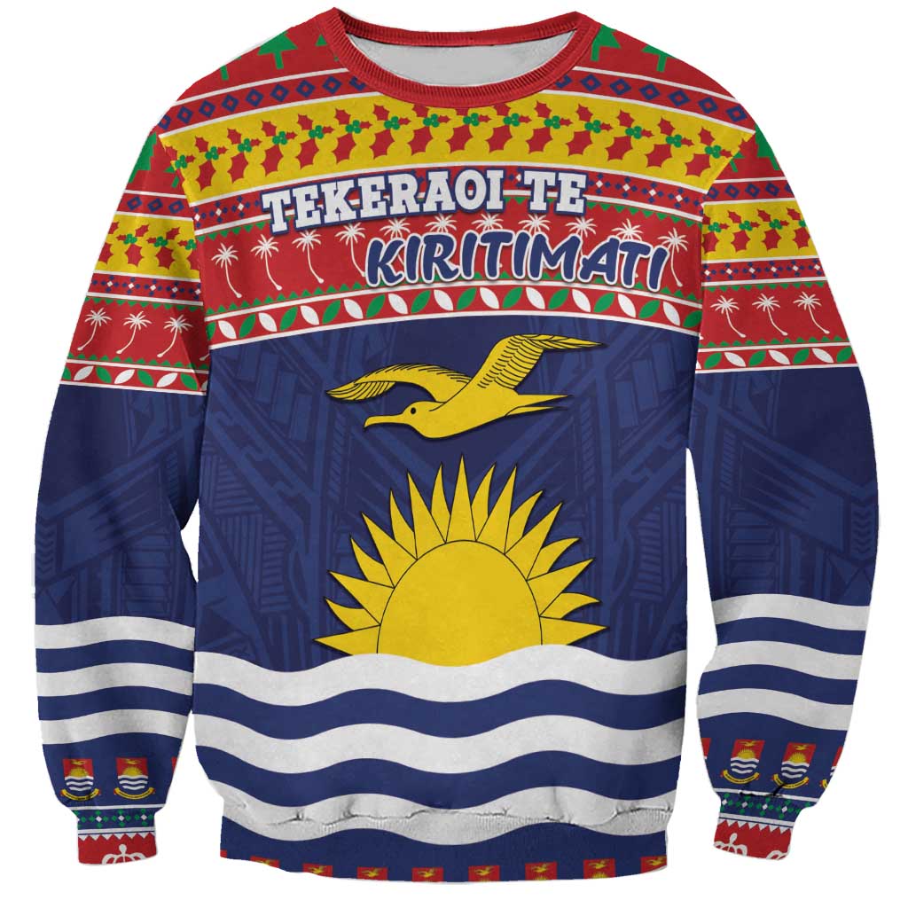 Kiribati Christmas Sweatshirt Coat Of Arms Tekeraoi Te Kiritimati