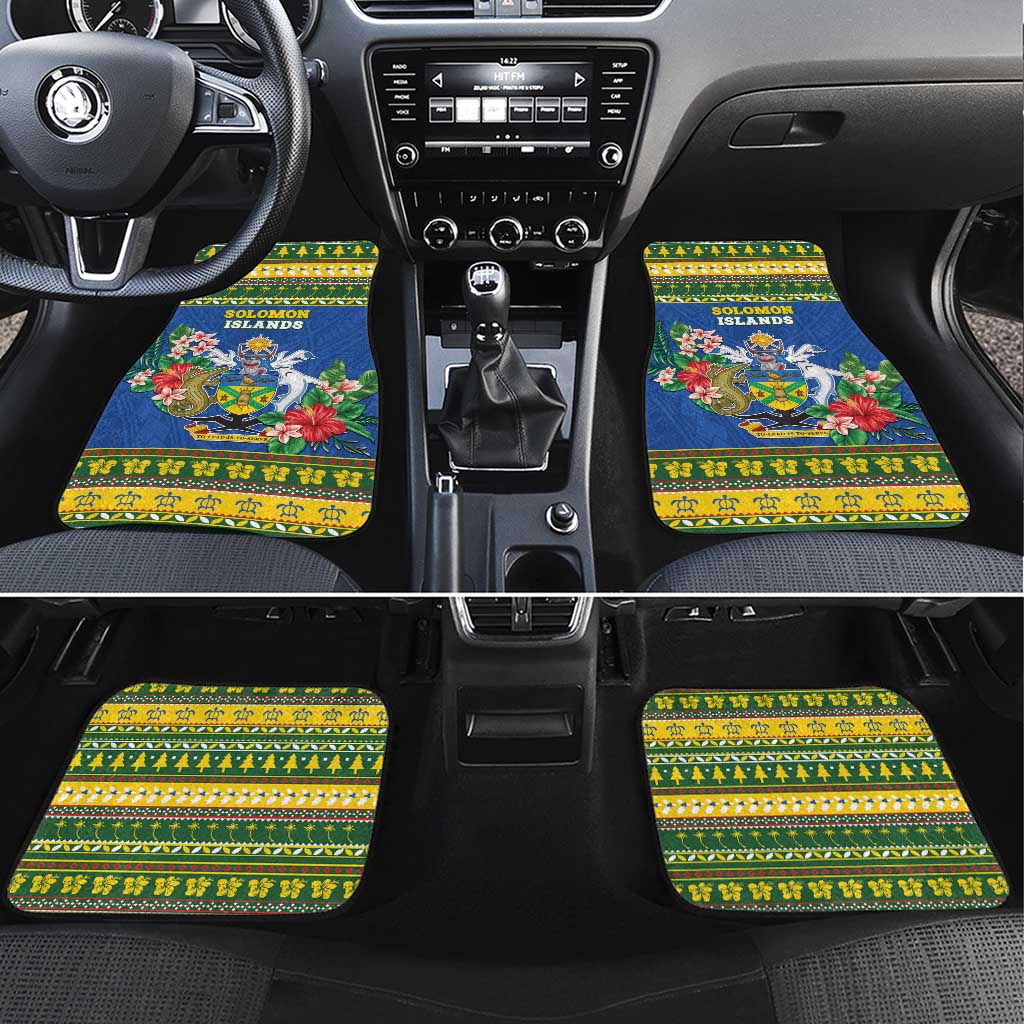 Solomon Islands Christmas Car Mats Coat Of Arms Merry Xmas