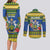 Solomon Islands Christmas Couples Matching Long Sleeve Bodycon Dress and Long Sleeve Button Shirt Coat Of Arms Merry Xmas