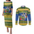 Solomon Islands Christmas Couples Matching Puletasi and Long Sleeve Button Shirt Coat Of Arms Merry Xmas