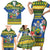 Solomon Islands Christmas Family Matching Short Sleeve Bodycon Dress and Hawaiian Shirt Coat Of Arms Merry Xmas