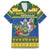 Solomon Islands Christmas Family Matching Short Sleeve Bodycon Dress and Hawaiian Shirt Coat Of Arms Merry Xmas