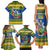 Solomon Islands Christmas Family Matching Tank Maxi Dress and Hawaiian Shirt Coat Of Arms Merry Xmas