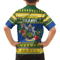 Solomon Islands Christmas Hawaiian Shirt Coat Of Arms Merry Xmas