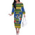 Solomon Islands Christmas Off The Shoulder Long Sleeve Dress Coat Of Arms Merry Xmas