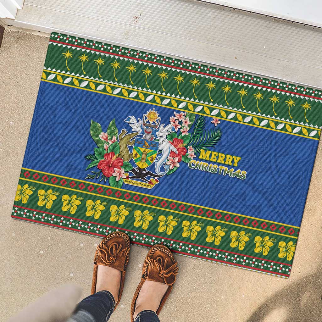 Solomon Islands Christmas Rubber Doormat Coat Of Arms Merry Xmas