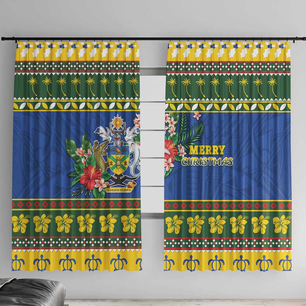 Solomon Islands Christmas Window Curtain Coat Of Arms Merry Xmas