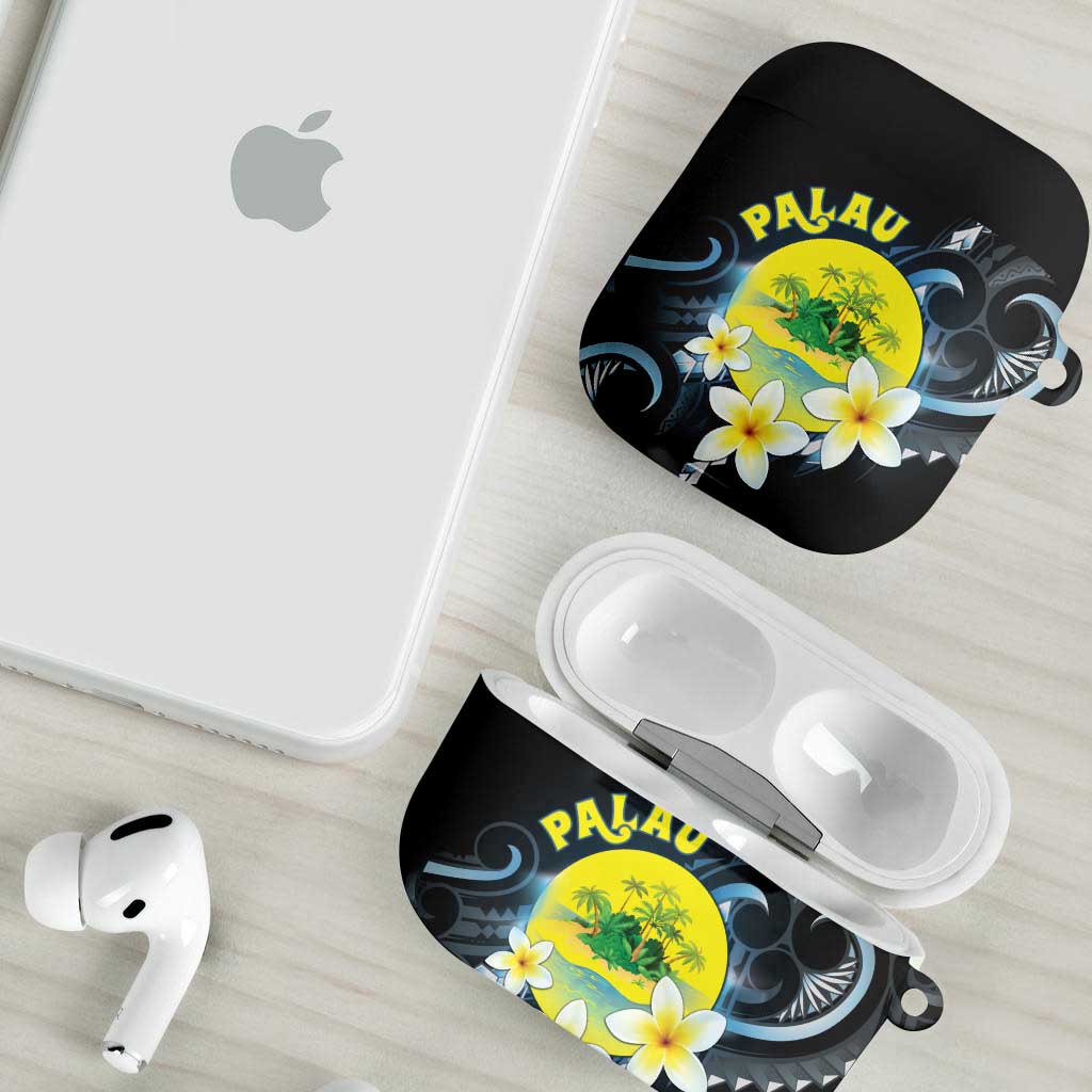 Palau United Nations Day AirPods Case Polynesian Curves Plumeria - Polynesian Pride