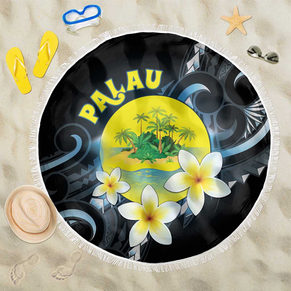 Palau United Nations Day Beach Blanket Polynesian Curves Plumeria - Polynesian Pride