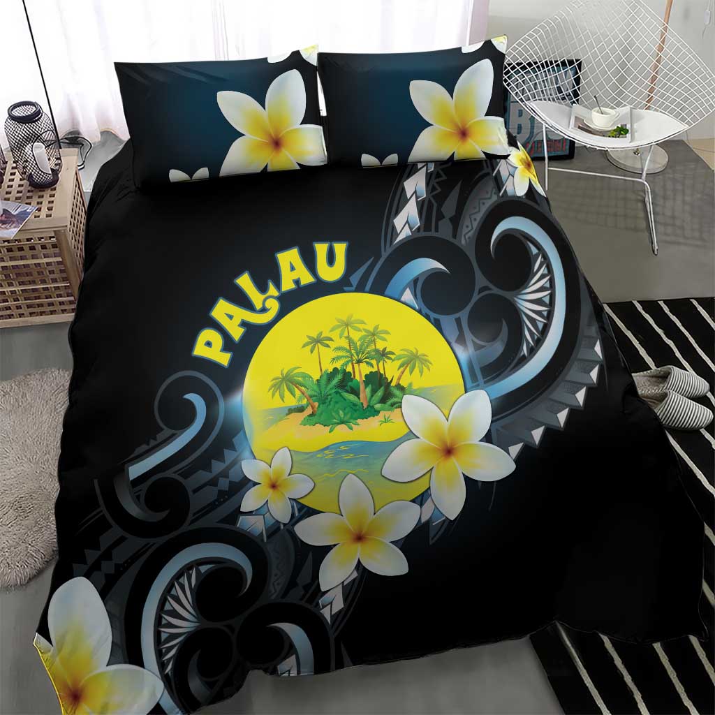 Palau United Nations Day Bedding Set Polynesian Curves Plumeria - Polynesian Pride