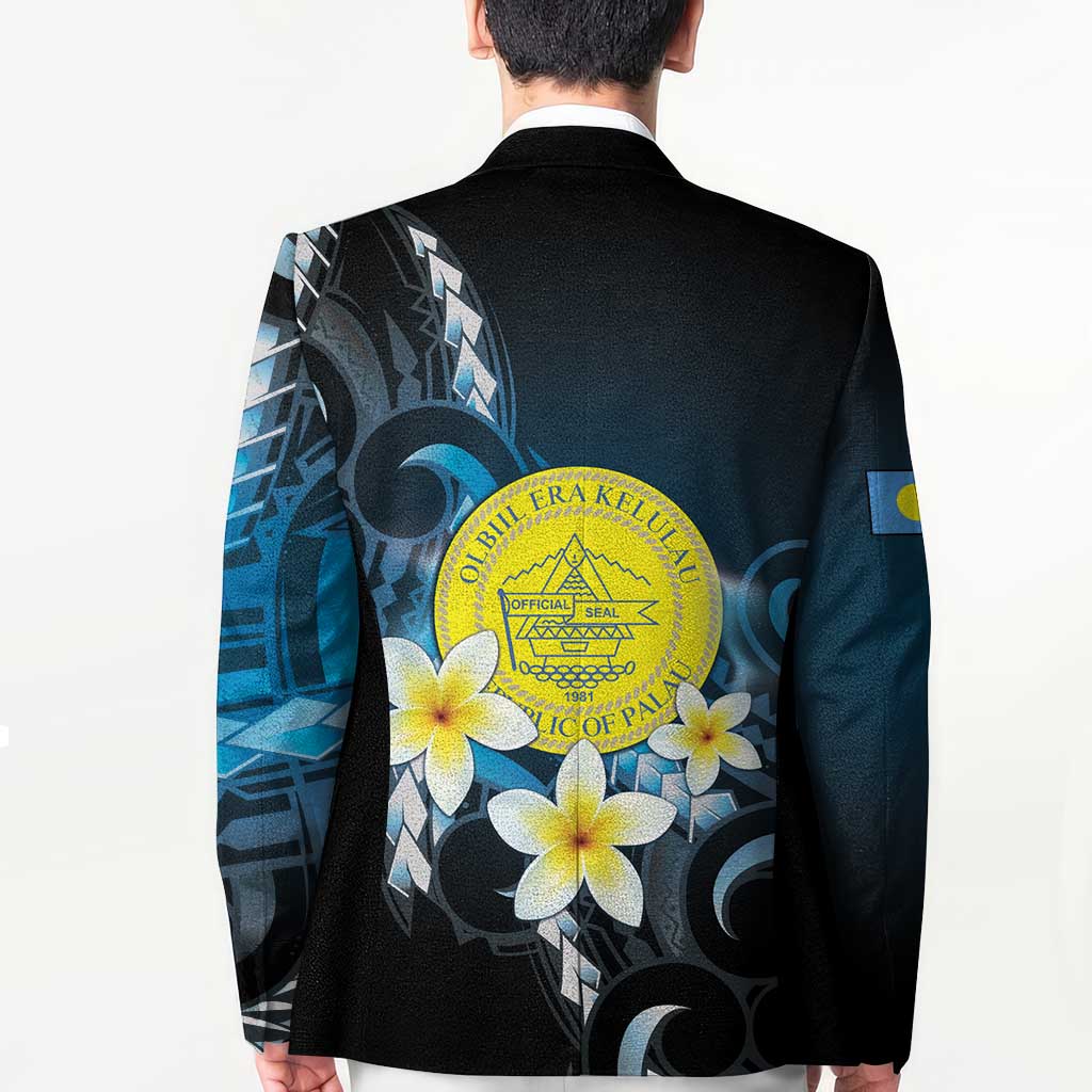Palau United Nations Day Blazer Polynesian Curves Plumeria - Polynesian Pride