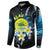 Palau United Nations Day Button Sweatshirt Polynesian Curves Plumeria - Polynesian Pride