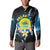 Palau United Nations Day Button Sweatshirt Polynesian Curves Plumeria - Polynesian Pride