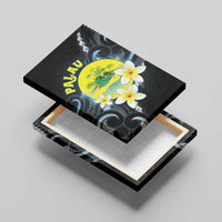 Palau United Nations Day Canvas Wall Art Polynesian Curves Plumeria - Polynesian Pride