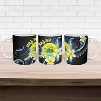 Palau United Nations Day Ceramic Mug Polynesian Curves Plumeria - Polynesian Pride