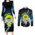 Palau United Nations Day Couples Matching Long Sleeve Bodycon Dress and Long Sleeve Button Shirt Polynesian Curves Plumeria - Polynesian Pride