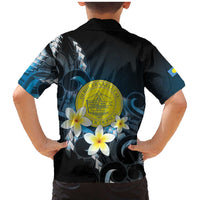 Palau United Nations Day Family Matching Mermaid Dress and Hawaiian Shirt Polynesian Curves Plumeria - Polynesian Pride
