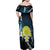 Palau United Nations Day Family Matching Off Shoulder Maxi Dress and Hawaiian Shirt Polynesian Curves Plumeria - Polynesian Pride