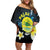 Palau United Nations Day Family Matching Off Shoulder Short Dress and Hawaiian Shirt Polynesian Curves Plumeria - Polynesian Pride