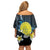 Palau United Nations Day Family Matching Off Shoulder Short Dress and Hawaiian Shirt Polynesian Curves Plumeria - Polynesian Pride
