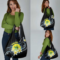 Palau United Nations Day Grocery Bag Polynesian Curves Plumeria - Polynesian Pride