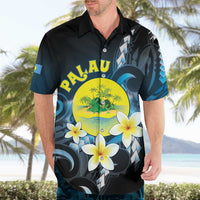Palau United Nations Day Hawaiian Shirt Polynesian Curves Plumeria - Polynesian Pride