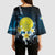 Palau United Nations Day Kimono Sleeve Blouse Polynesian Curves Plumeria - Polynesian Pride