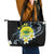 Palau United Nations Day Leather Tote Bag Polynesian Curves Plumeria - Polynesian Pride