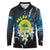 Palau United Nations Day Long Sleeve Polo Shirt Polynesian Curves Plumeria - Polynesian Pride