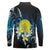 Palau United Nations Day Long Sleeve Polo Shirt Polynesian Curves Plumeria - Polynesian Pride