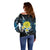 Palau United Nations Day Off Shoulder Sweater Polynesian Curves Plumeria - Polynesian Pride