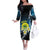 Palau United Nations Day Off The Shoulder Long Sleeve Dress Polynesian Curves Plumeria - Polynesian Pride