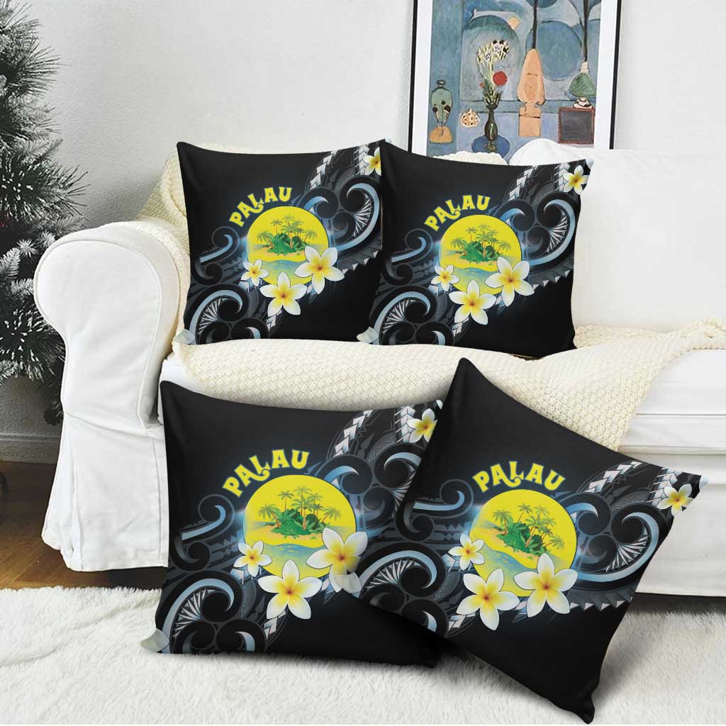 Palau United Nations Day Pillow Cover Polynesian Curves Plumeria - Polynesian Pride