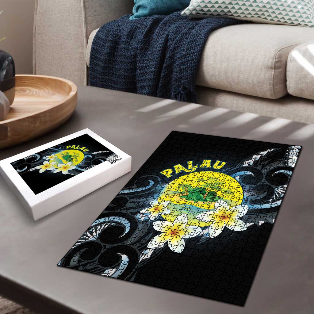Palau United Nations Day Puzzle Polynesian Curves Plumeria - Polynesian Pride