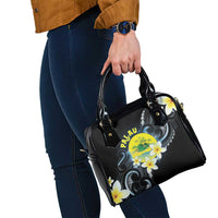 Palau United Nations Day Shoulder Handbag Polynesian Curves Plumeria - Polynesian Pride