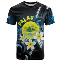 Palau United Nations Day T Shirt Polynesian Curves Plumeria - Polynesian Pride