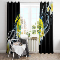 Palau United Nations Day Window Curtain Polynesian Curves Plumeria - Polynesian Pride