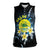Palau United Nations Day Women Sleeveless Polo Shirt Polynesian Curves Plumeria - Polynesian Pride
