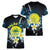 Palau United Nations Day Women V-Neck T-Shirt Polynesian Curves Plumeria - Polynesian Pride
