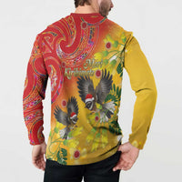 New Zealand Piwakawaka Christmas Button Sweatshirt With Maori Pattern