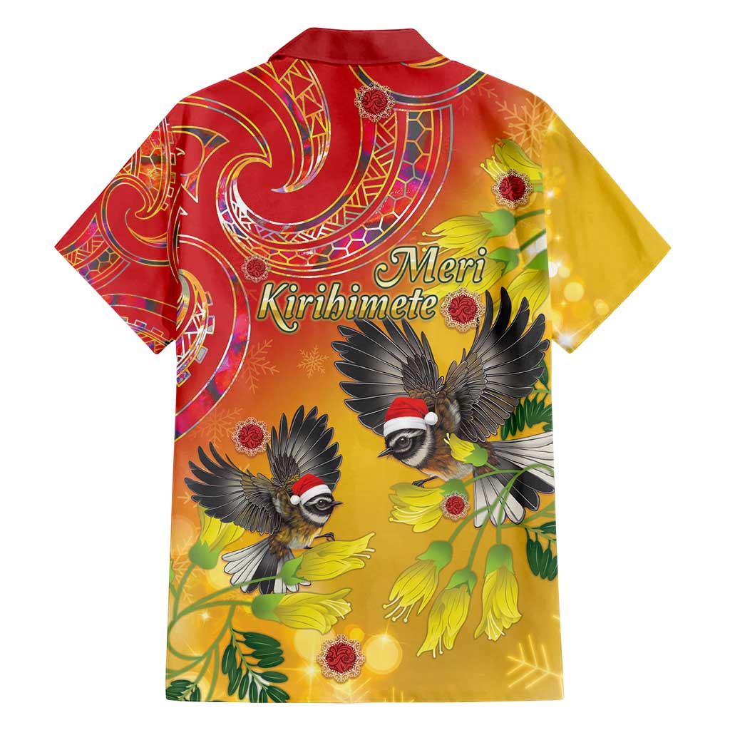 New Zealand Piwakawaka Christmas Family Matching Puletasi and Hawaiian Shirt With Maori Pattern LT05 - Polynesian Pride